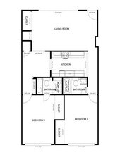 2 Beds, 2 Baths Model floor plan